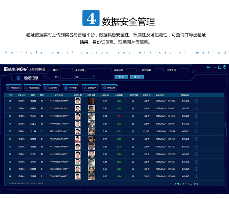 德生雙屏人證識別一體機